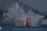 The U-7 Formula Boats  flips at 2009 ABRA Columbia Cup on July 26, 2009 in Kennewick, WA.